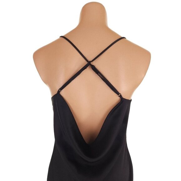 Halston Heritage Cowl Neck Slip Dress Size 8 Black $450 - Picture 8 of 16